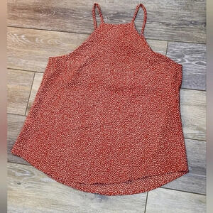 Lulu's polkadot rust halter tank top